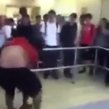 Bully gets body slammed, crowd is pleased. Fight, Instant Karma