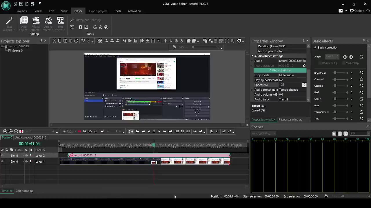 VSDC 1a - Video editing
