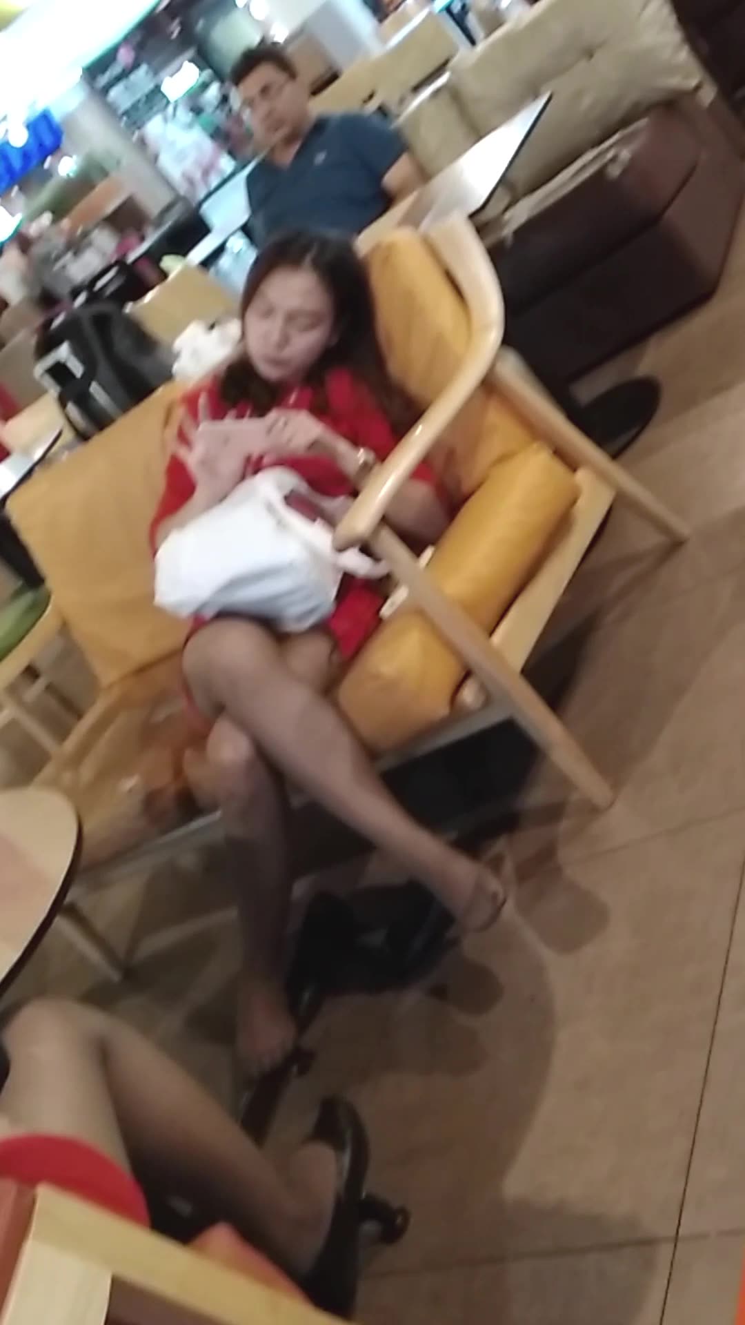 Air Asia ground crew during her break...Full version is 15min