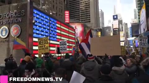 Foreigners waving communist flags have TAKEN OVER Times Square in NYC