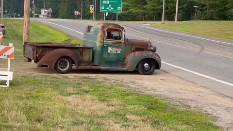 Old School Truck Does Burnout