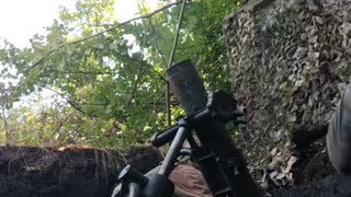 Ukrainian Mortar Crew Somewhere Near Front Lines