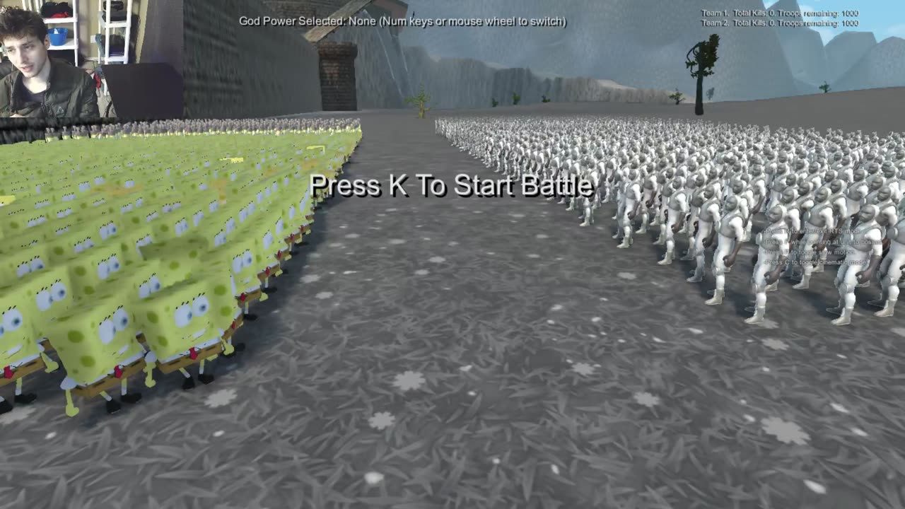 1,000 SpongeBob SquarePants VS 1,000 Putty Patrollers From The Power Rangers Series In A Battle