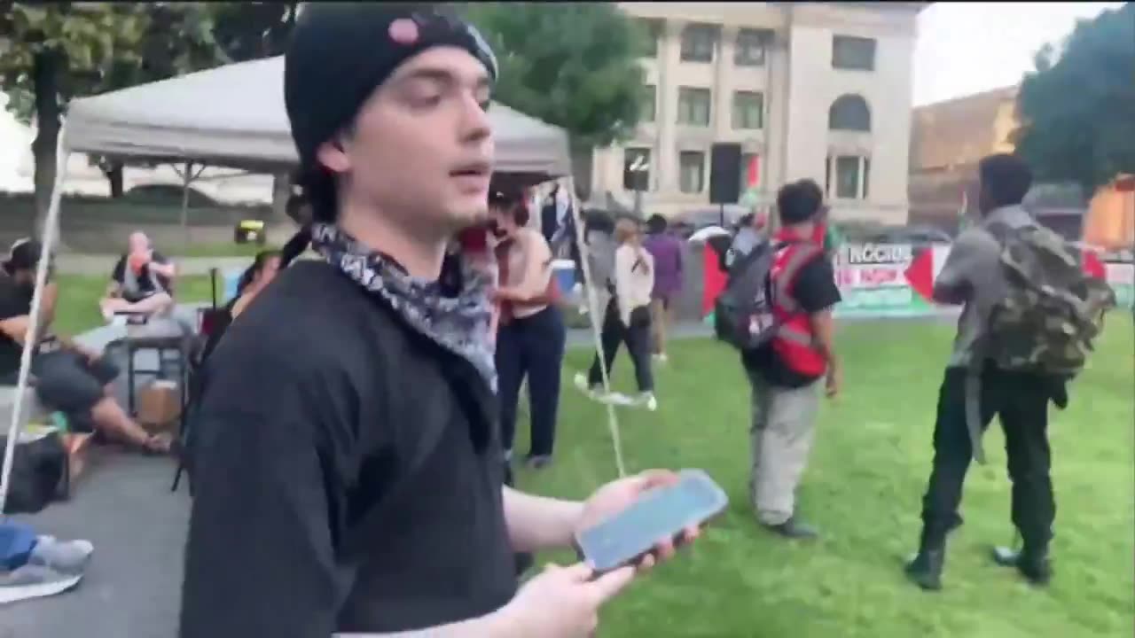 Milkmoder's at Dallas Gaza protest clocking fellow trans