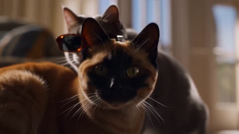 Cat Selfie Ruined by Cool Sunglass Photobomber