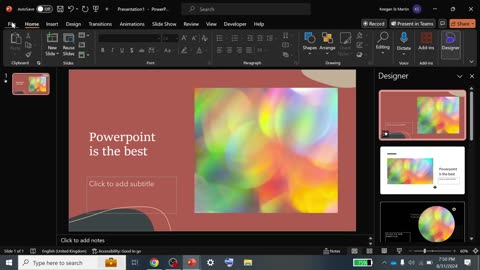 Saving a microsoft powerpoint presentation via desktop version