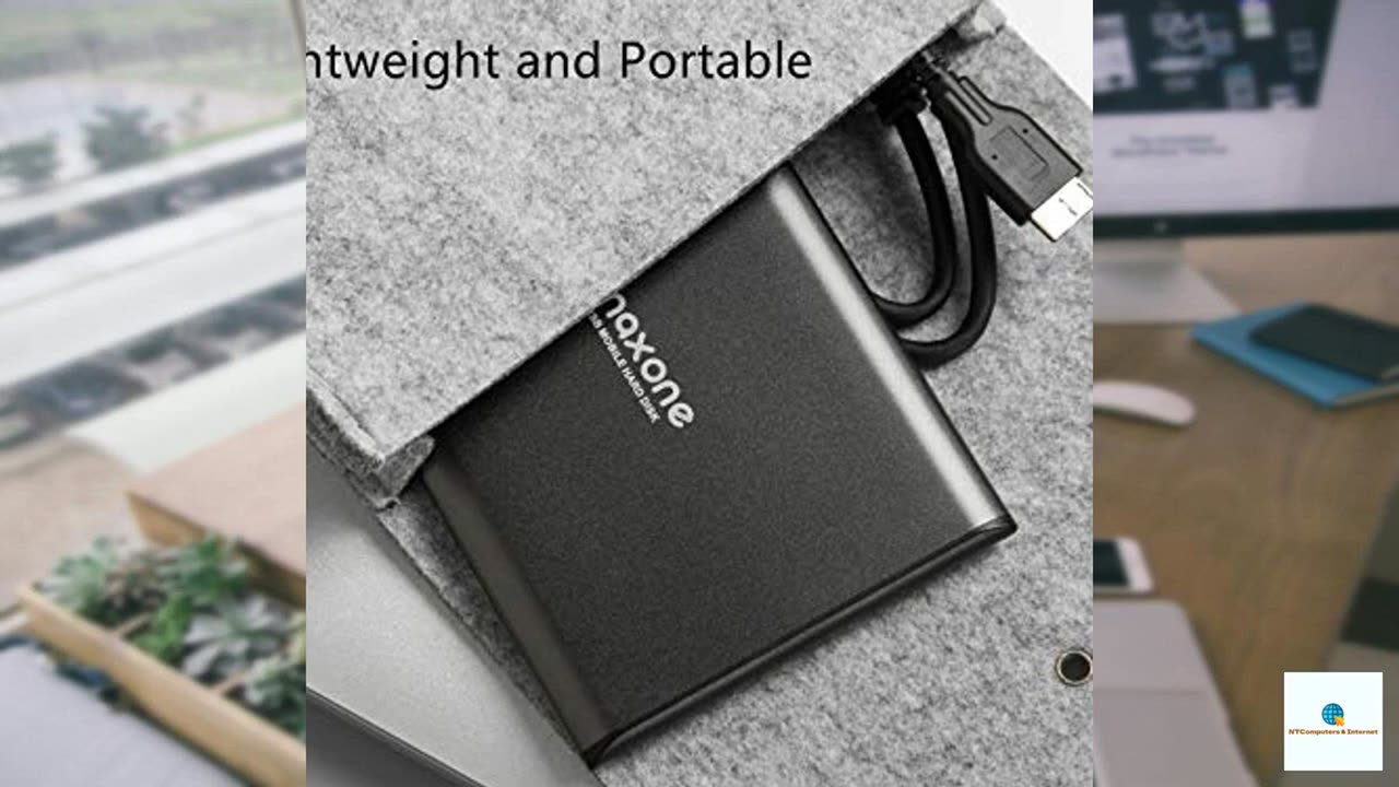 Maxone 1TB Ultra Slim Portable External Hard Drive HDD USB 3.0 for PC, Mac, Laptop, Charco