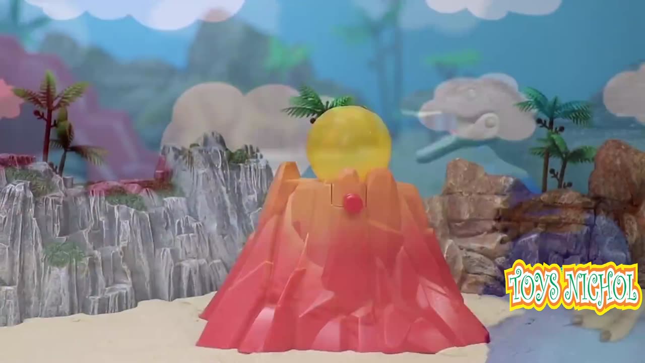 The Volcano is About to Explode as a Large Dinosaur Approaches