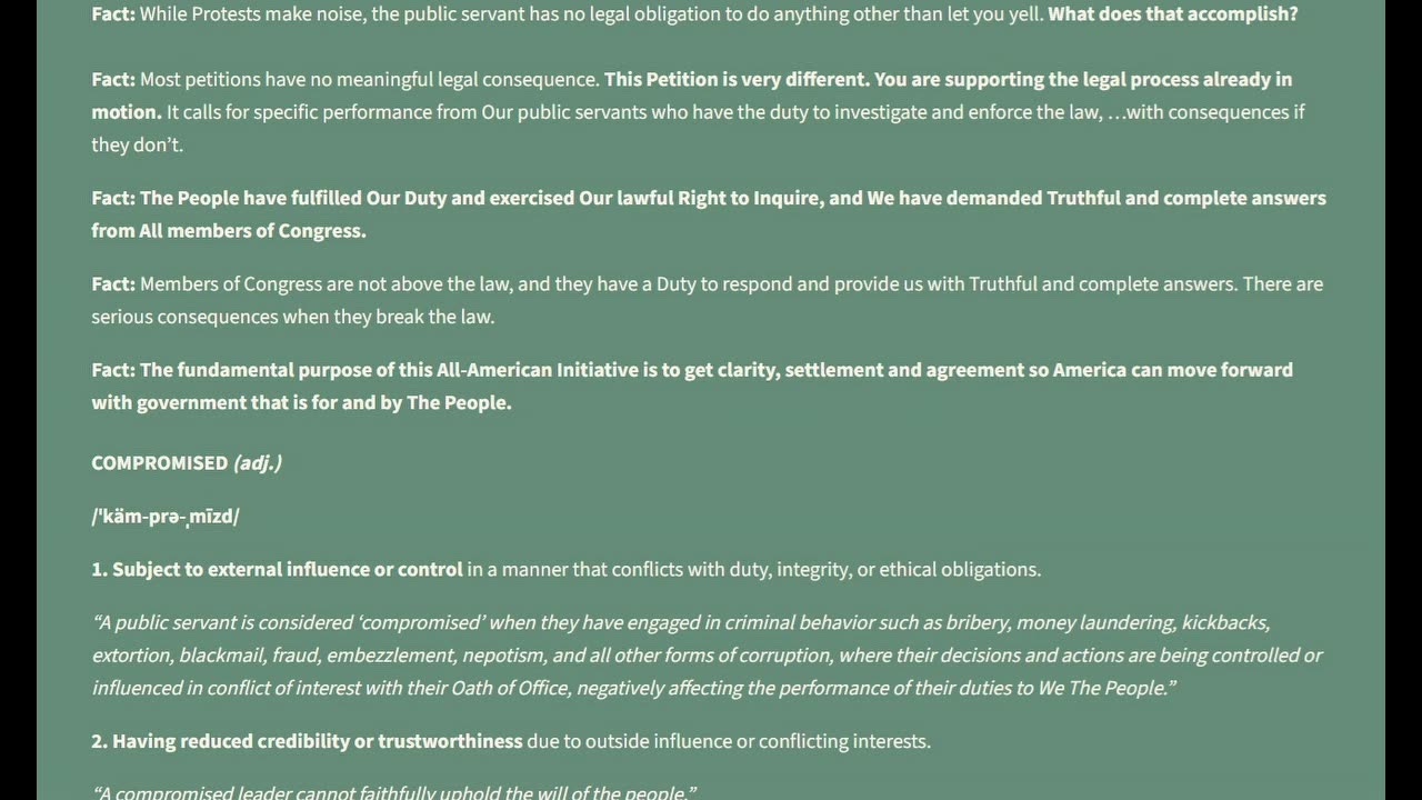 Fact: While Protests make noise, the public servant has no legal obligation to do anything