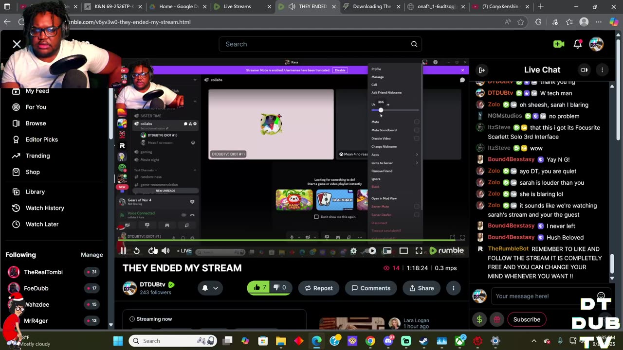 THEY ENDED MY STREAM