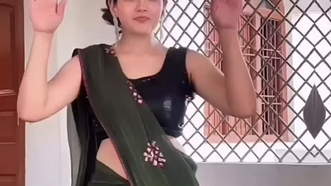 Indian Girl Dance wearing Black Saree