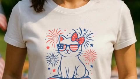Meowica | 4th of July Cat Shirt Mockup (Short Video)