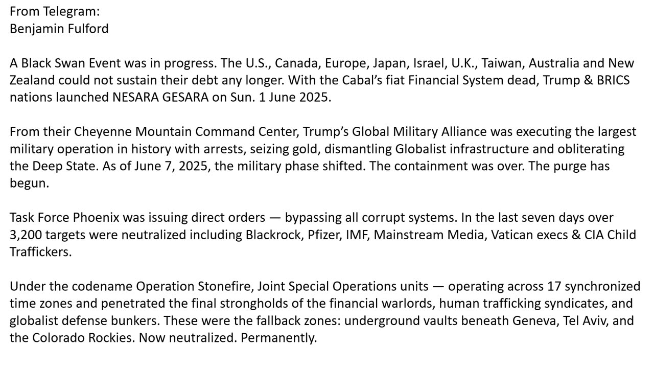 A Black Swan Event was in progress.