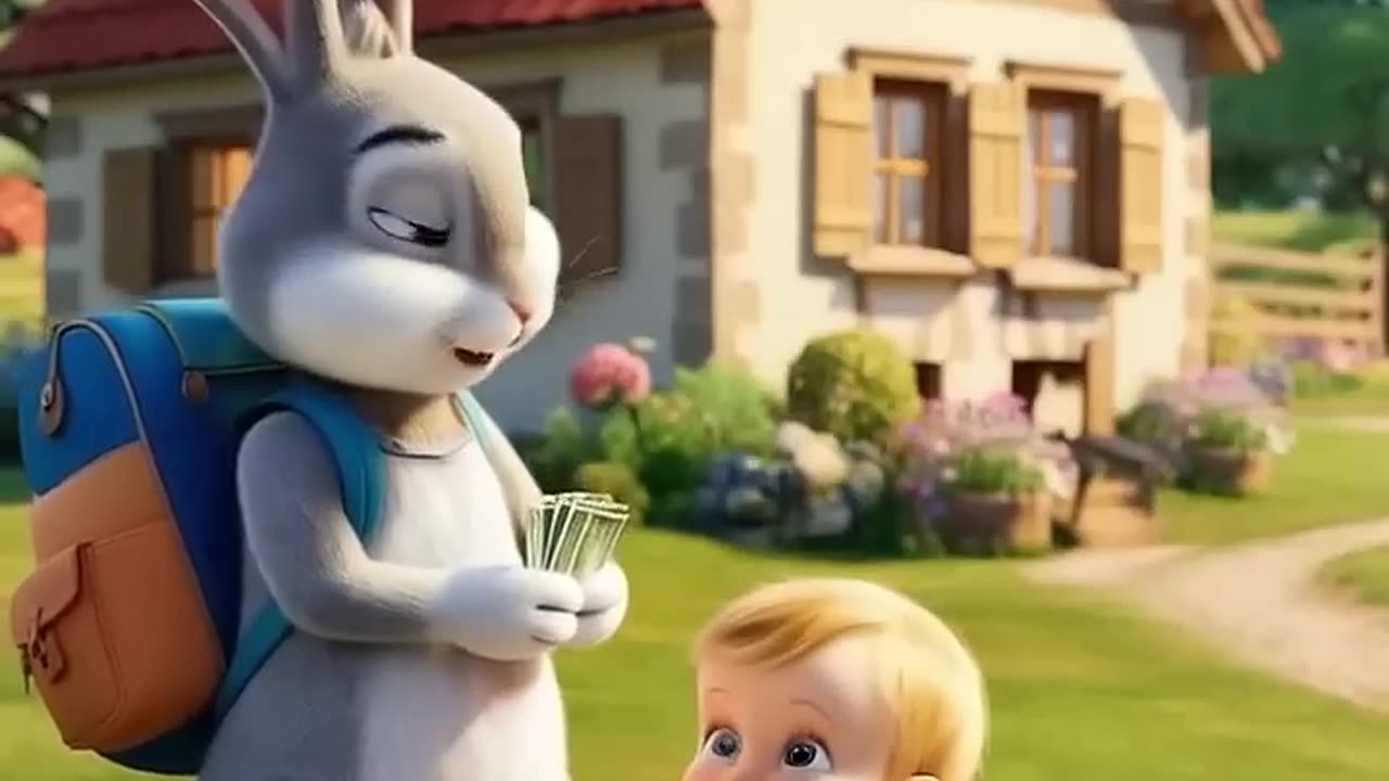 The Baby and the Rabbit – A Heartwarming 3D Animated Journey #shorts #cat #cartoon #funny #cartoon