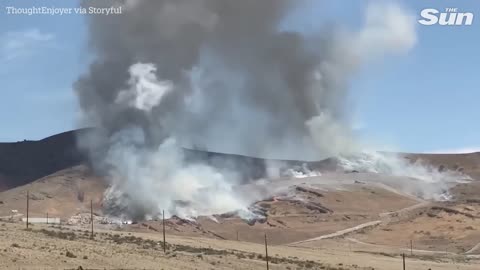 Dramatic moment NASA rocket motor EXPLODES in front of onlookers