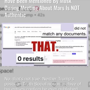 Fact Check: Trump Did NOT Post About Musk 'Implication' About Women On Mars Spaceship During Meeting