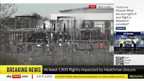 Sky News helicopter flies over deserted Heathrow