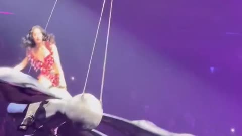 Katy Perry’s tour prop malfunctions midair.