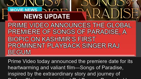 Prime Video Announces the Global Premiere of Songs
