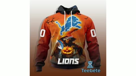 Detroit Lions Skull Pumpkin Halloween Brown 3D Hoodies For Sale