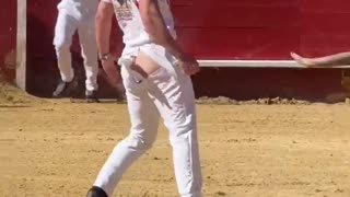 😱🐂 That Was Too Close! Bull's Near Miss | FunFM