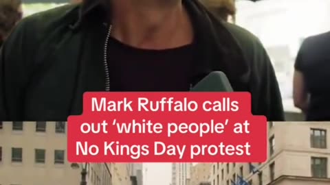 Mark Ruffalo calls out "white People" at No Kings Day protest