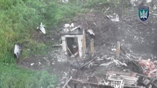 Drone Follows Russian Soldier into Basement Corridor