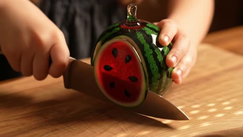 Watermelon Glass Cutting ASMR