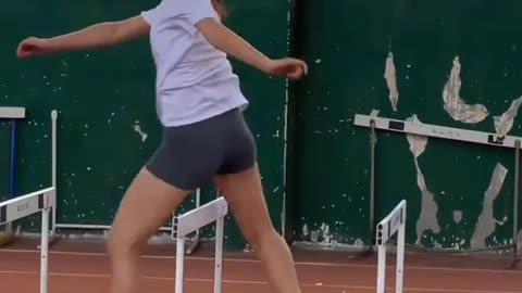 Today, use hurdles to practice some hip flexibility exercises #shorts