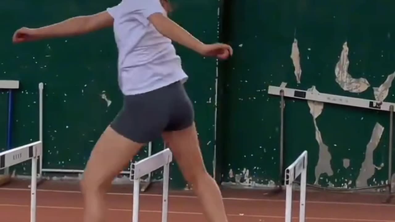 Today, use hurdles to practice some hip flexibility exercises #shorts