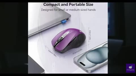 TECKNET Wireless Mouse, 2.4G Ergonomic Optical Mouse, Computer Mouse for Laptop,