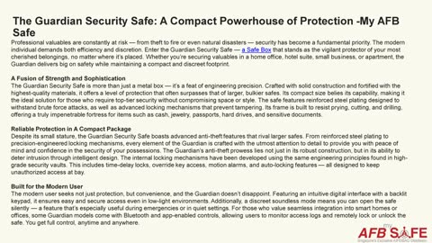 The Guardian Security Safe: A Compact Powerhouse of Protection -My AFB Safe