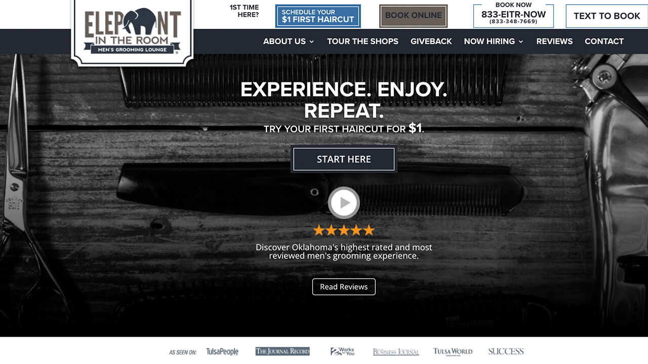 Elephant In The Room Mens Grooming Lounge | Discover the HISTORY of EITRLounge.com Today At: www.EITRLounge.com/The-Founder/ + Join Eric Trump At Clay Clarks September 25-26 Business Conference (71 Tix Remain)