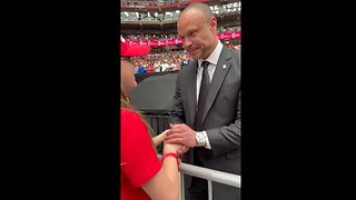 Waiting long time, little girl finally meets ❤️ Dan Bongino & gives "Little Jesus" she made, her way of offering protection & love