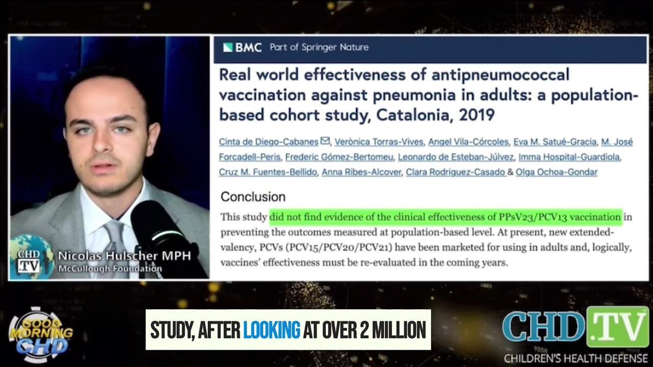 BREAKING — new study on pneumococcal shots show they may increase risk of pneumonia + death.