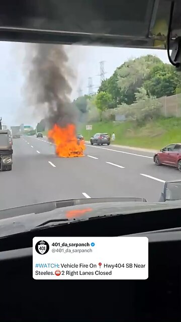 Vehicle Fire In Toronto