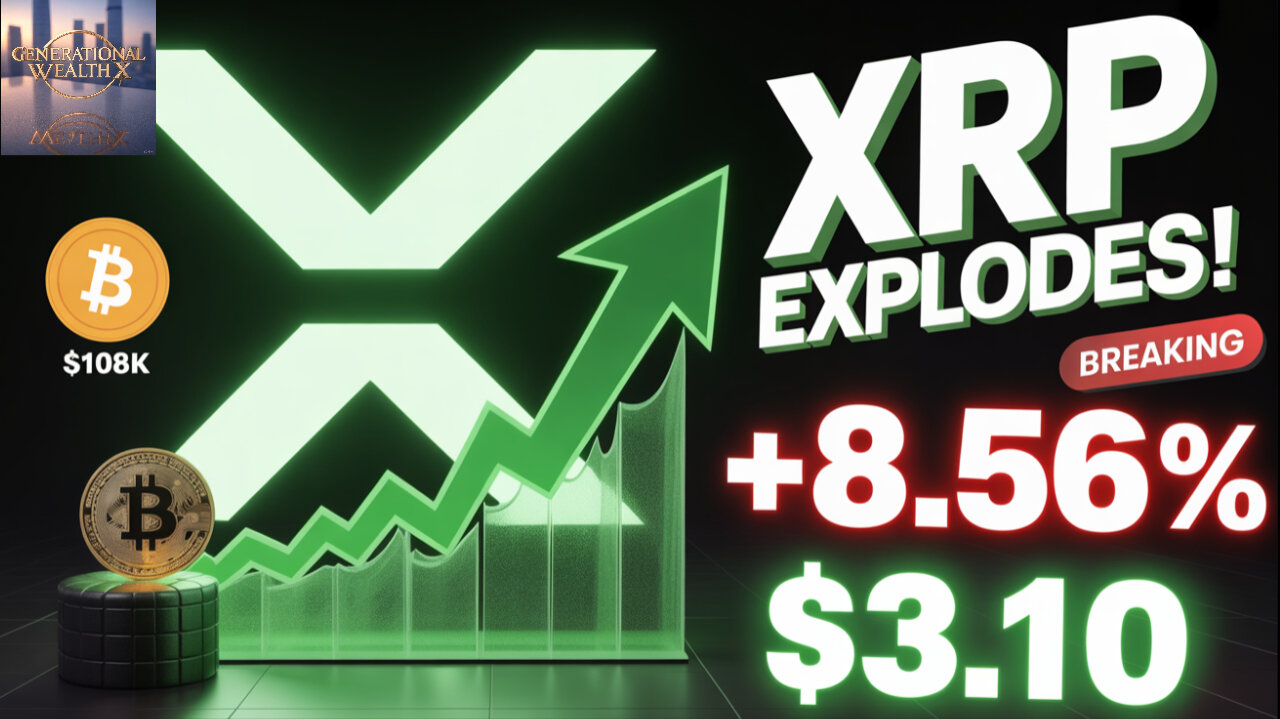 XRP EXPLODES 8.56% Past $3 – Bitcoin Hits $108K as Crypto Market Recovers