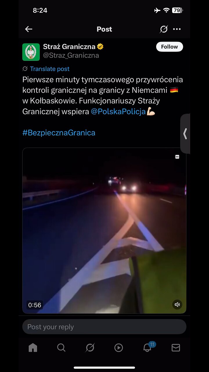 Border Force in Poland X account : 07/07/2025 temporary checking documents from Germany started