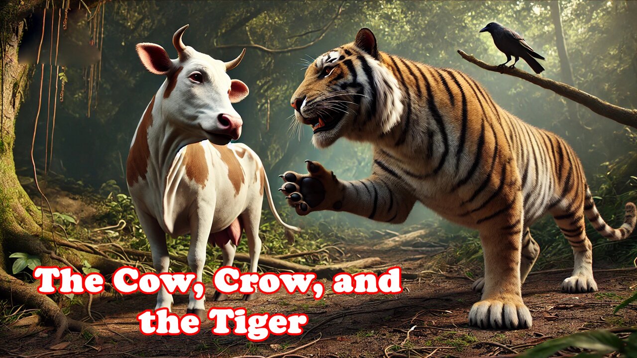The Cow, the Crow, and the Tiger | Story of Loyalty and Bravery | Animated Moral Tale