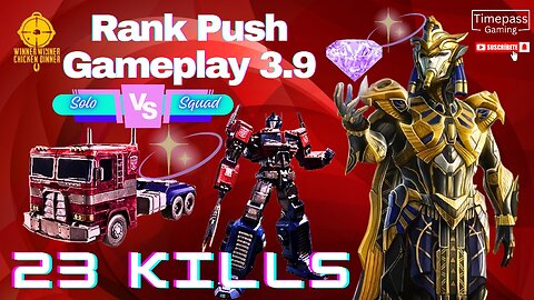 Solo vs Squad Rank Push 🔥 New Update 3.9 Gameplay | Insane Clutch Moments | Timepass Gaming