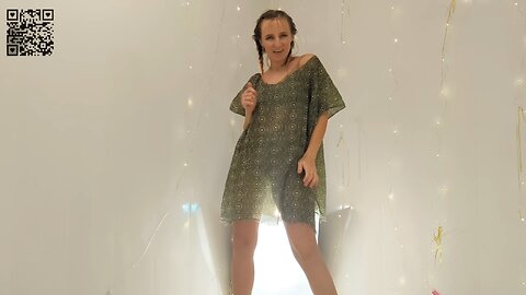Apartment Girl | Marta Transparent Green Dress Try On Dance 2K HD