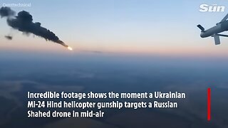 Cockpit cam captures moment Ukrainian helicopter gunship DOWNS Russian attack drone