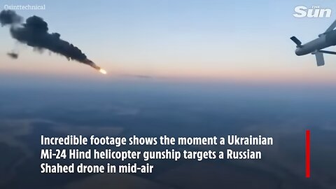 Cockpit cam captures moment Ukrainian helicopter gunship DOWNS Russian attack drone