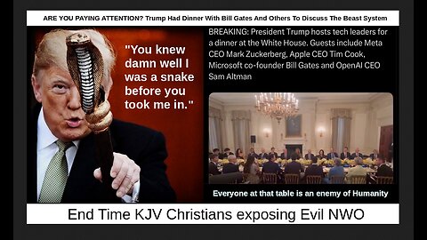 ARE YOU PAYING ATTENTION? Trump Had Dinner With Bill Gates and Others To Discuss The Beast System