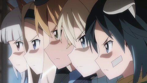 Brave Witches - Hikari's first Neuroi fight with the 502nd