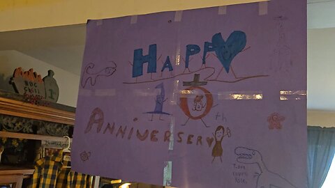 A Happy 10th Anniversary Banner From The Kids