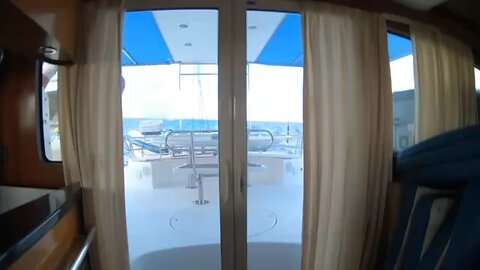 Just entering the Gulf Stream on a 60’ Fountaine Pajot Catamaran