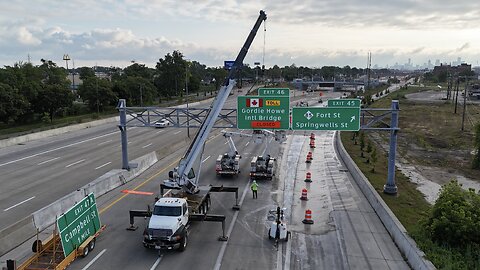 New Sign for Gordie Howe International Bridge Installed in Detroit