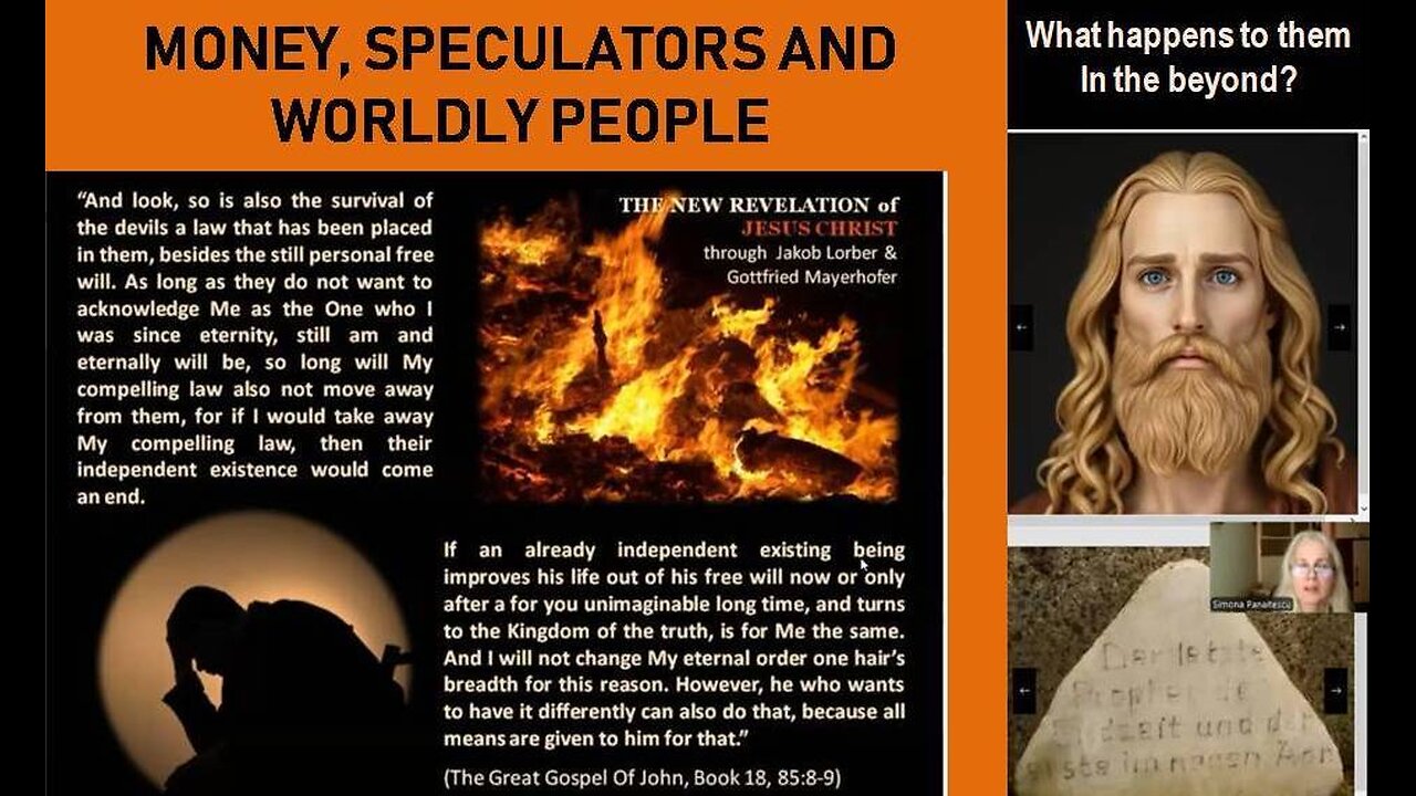 THE LORD ABOUT MONEY, SPECULATORS AND WORLDLY PEOPLE (The New Revelation)