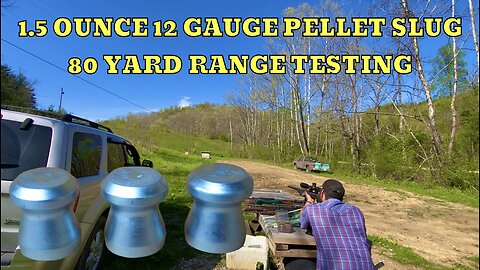 12 Gauge 1.5 Ounce Pellet Slug 80 Yard Testing